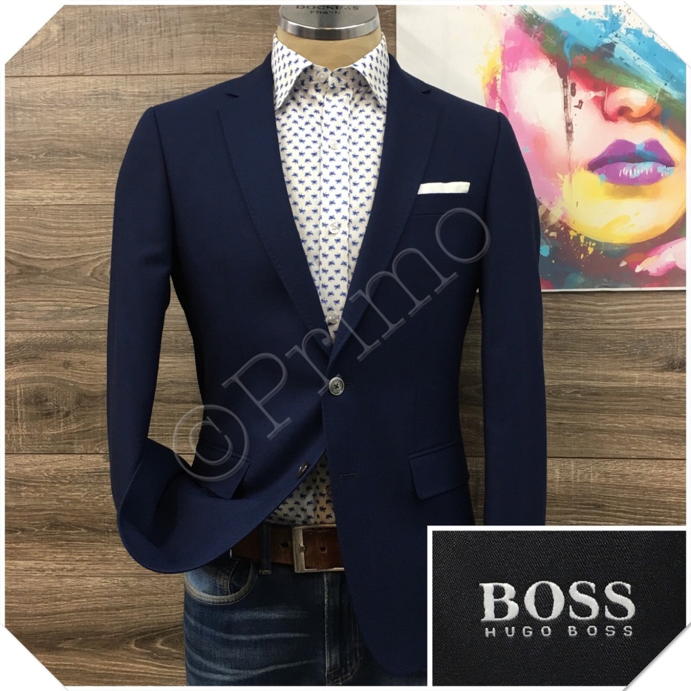 HUGO BOSS Mens Wool Blazer Sport Coat Casual Jacket Size 38R Slim Suit HUTSONS4